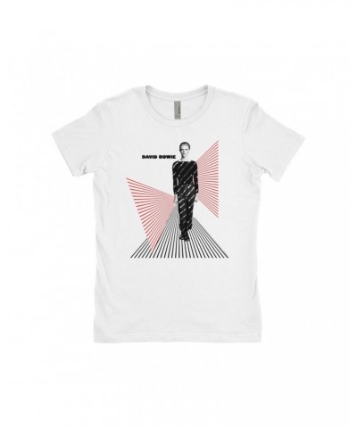 David Bowie Ladies' Boyfriend T-Shirt | All In Stripes Design Shirt $9.98 Shirts