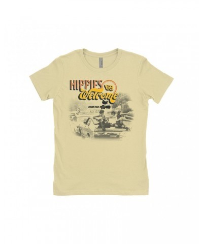 Woodstock Ladies' Boyfriend T-Shirt | Hippies Welcome 1969 Shirt $12.48 Shirts