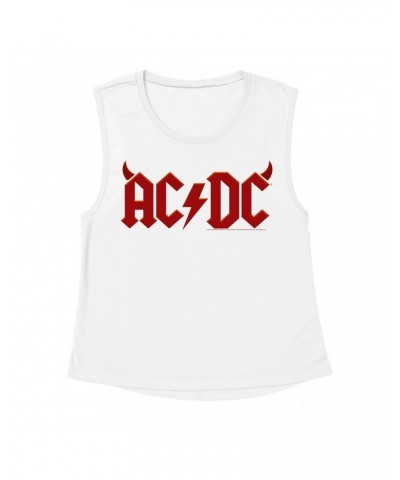 AC/DC Ladies' Muscle Tank Top | Horn Logo Shirt $15.49 Shirts