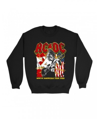 AC/DC Sweatshirt | North American Tour 1980 Distressed Sweatshirt $15.03 Sweatshirts