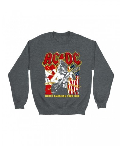 AC/DC Sweatshirt | North American Tour 1980 Distressed Sweatshirt $15.03 Sweatshirts