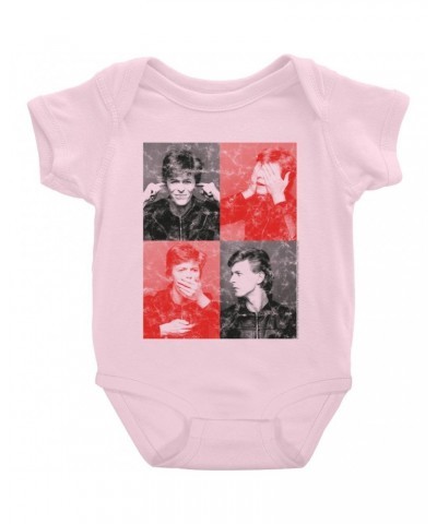 David Bowie Baby Short Sleeve Bodysuit | Heros Photo Shoot Distressed Bodysuit $7.18 Kids