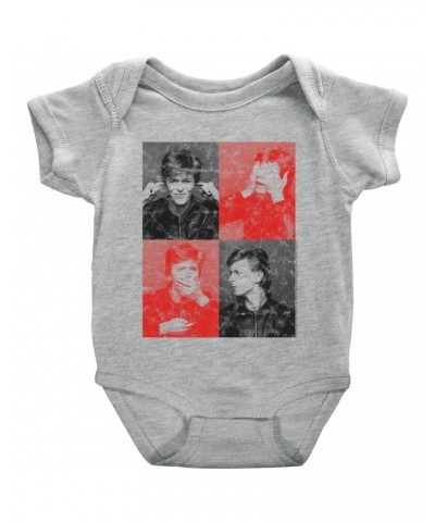 David Bowie Baby Short Sleeve Bodysuit | Heros Photo Shoot Distressed Bodysuit $7.18 Kids