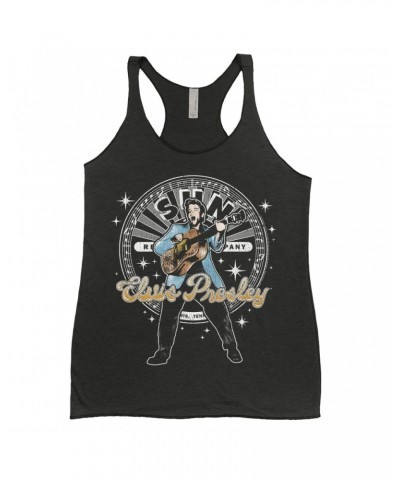 Elvis Presley Sun Records Ladies' Tank Top | Singing With Record Label Logo Sun Records Shirt $9.84 Shirts