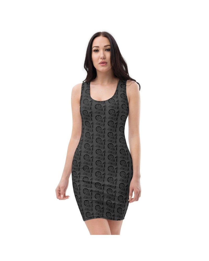 Steam Powered Giraffe Dark Grey SPG Logo Fitted Dress $15.75 Dresses