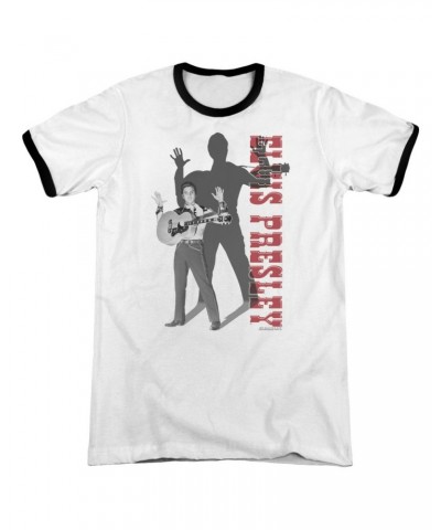 Elvis Presley Shirt | LOOK NO HANDS Premium Ringer Tee $10.78 Shirts