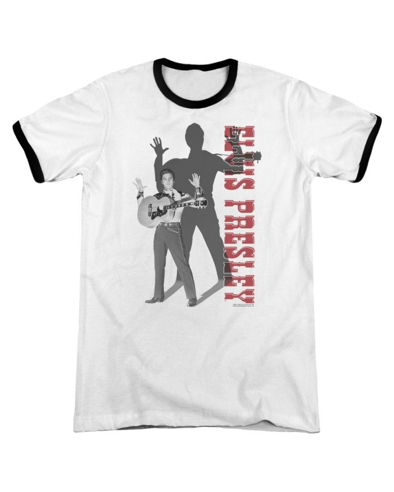 Elvis Presley Shirt | LOOK NO HANDS Premium Ringer Tee $10.78 Shirts