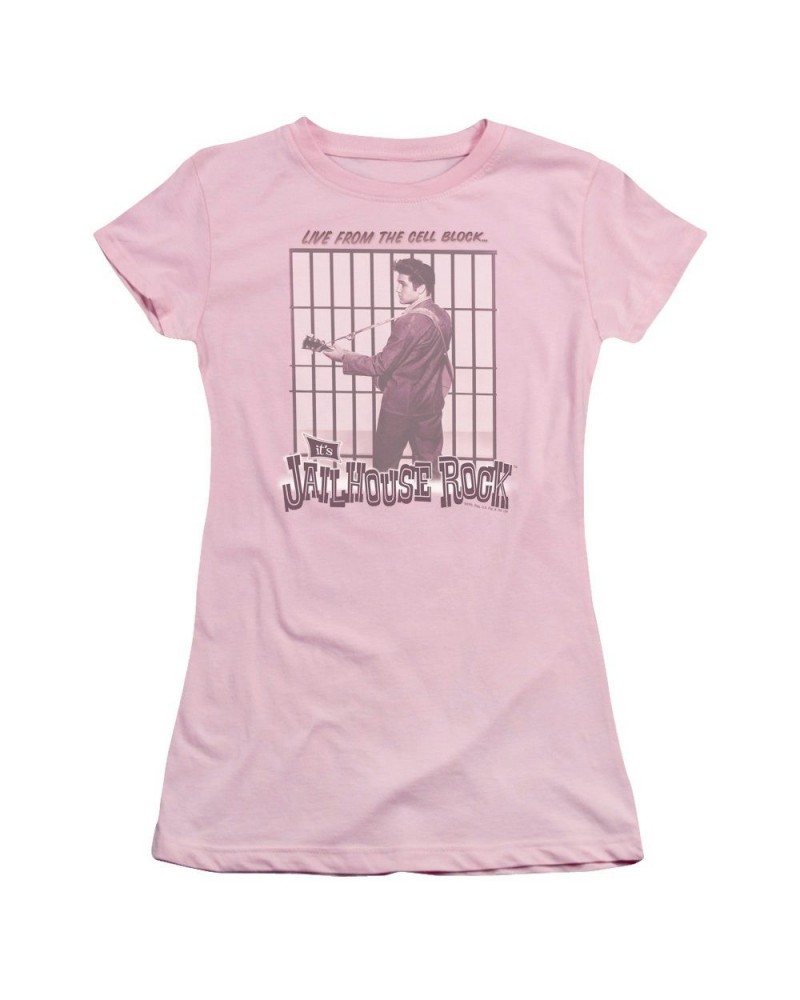 Elvis Presley Juniors Shirt | CELL BLOCK ROCK Juniors T Shirt $5.95 Shirts