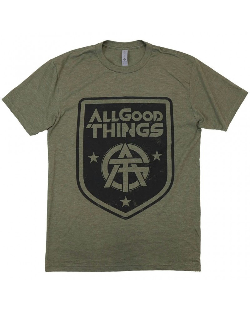 All Good Things MILITARY GREEN CREST LOGO TEE $10.50 Shirts