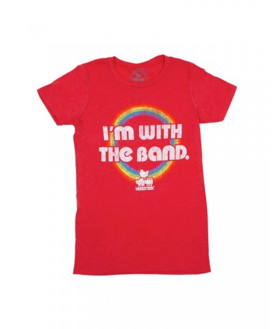 Woodstock I'm With The Band Juniors Red T-Shirt $5.13 Shirts