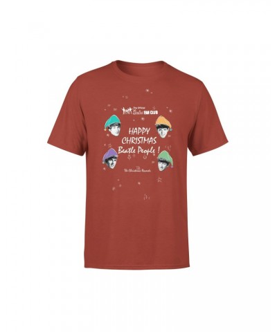 The Beatles Happy Christmas Beatle People Red T-Shirt $11.40 Shirts