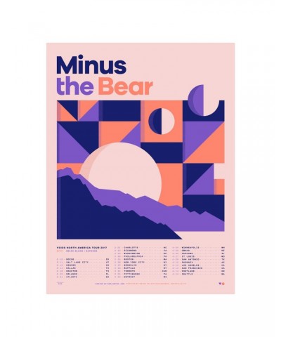 Minus the Bear Spring 2017 Tour Poster $7.80 Decor