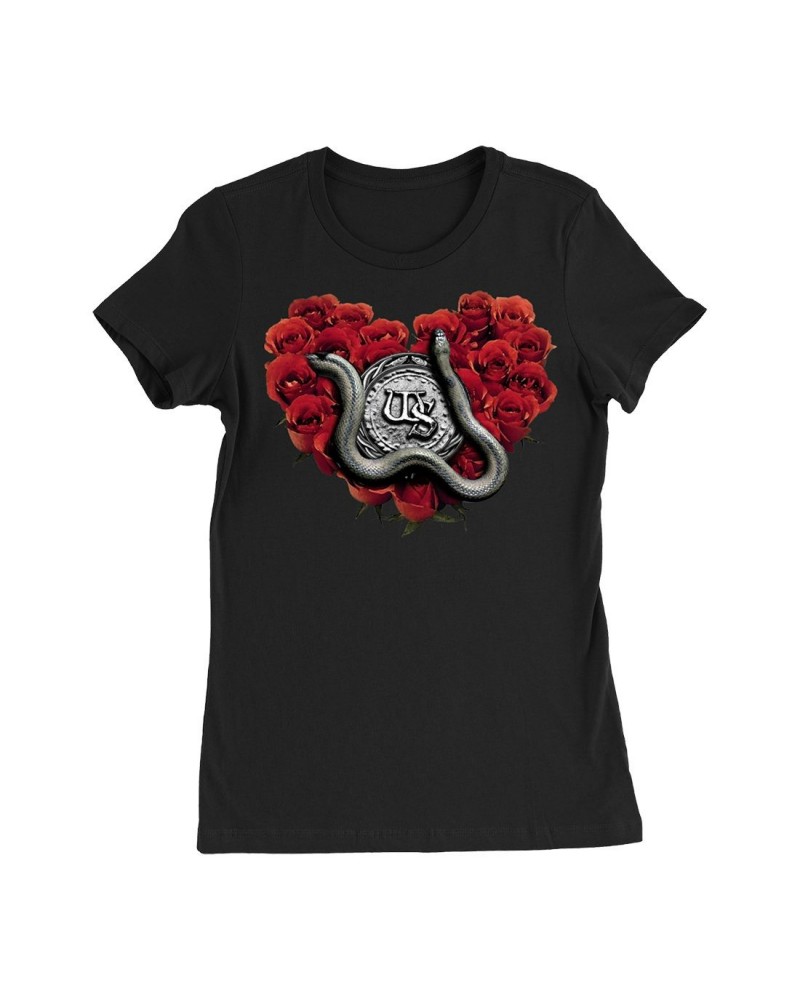 Whitesnake Rose Heart Black Ladies Tee $9.90 Shirts