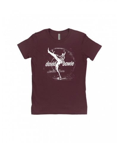 David Bowie Ladies' Boyfriend T-Shirt | Space Oddity Record Label Shirt $12.23 Shirts