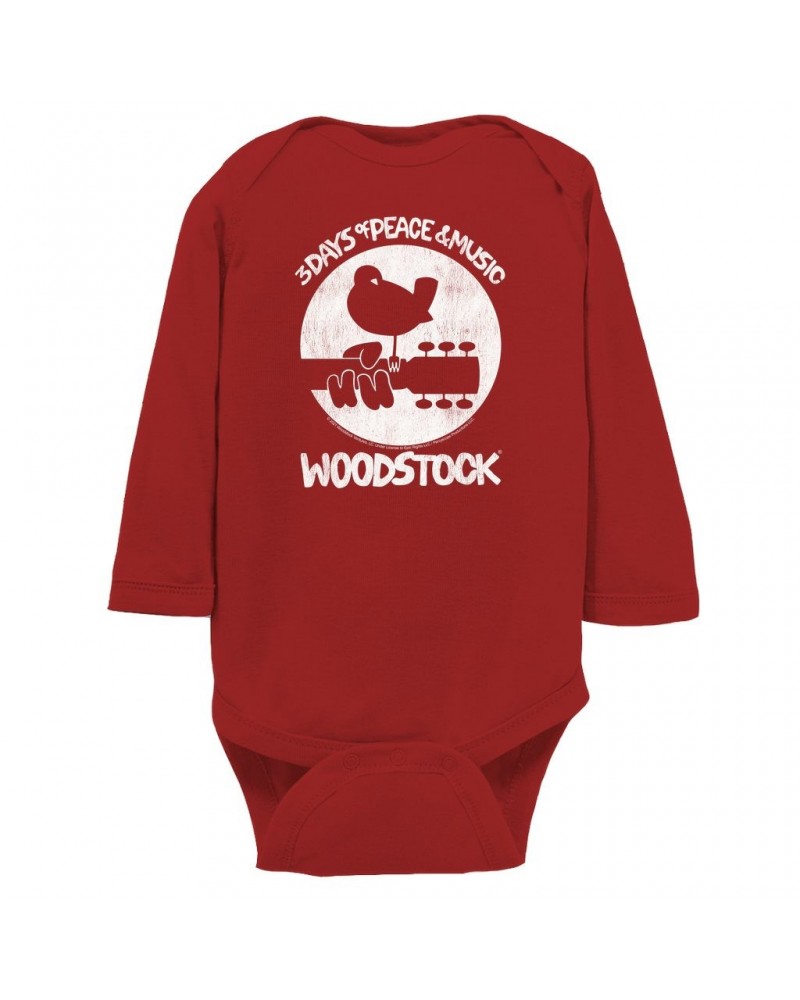 Woodstock Long Sleeve Bodysuit | Bird And Guitar All In White Bodysuit $8.56 Shirts