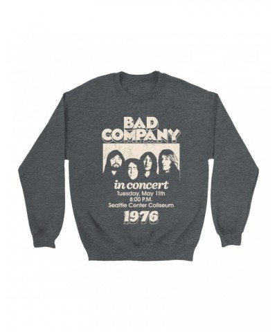 Bad Company Sweatshirt | Live In Concert Seattle Center 1976 Sweatshirt $15.03 Sweatshirts