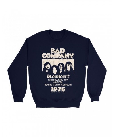 Bad Company Sweatshirt | Live In Concert Seattle Center 1976 Sweatshirt $15.03 Sweatshirts