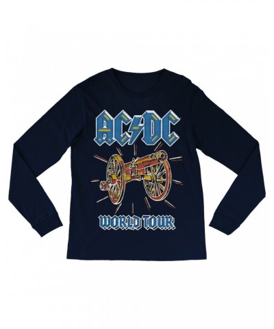 AC/DC Long Sleeve Shirt | World Tour For Those About To Rock Cannon Image Shirt $12.58 Shirts