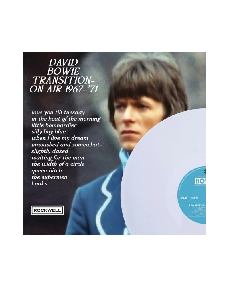 David Bowie LP Vinyl Record - Transition On Air 19 67-'71 (White Vinyl) $14.64 Vinyl