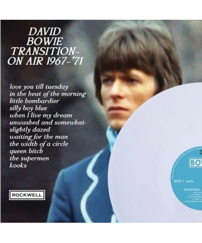 David Bowie LP Vinyl Record - Transition On Air 19 67-'71 (White Vinyl) $14.64 Vinyl
