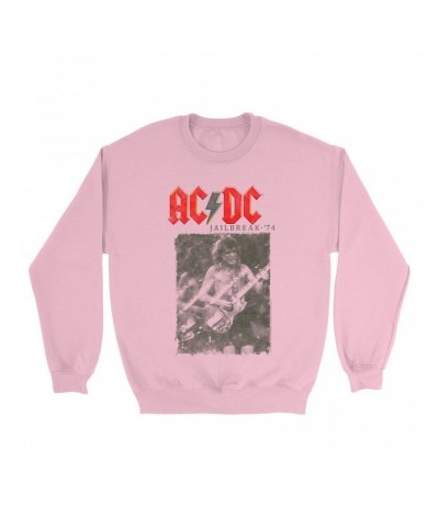 AC/DC Bright Colored Sweatshirt | 1974 Jailbreak Photo Image Sweatshirt $11.53 Sweatshirts